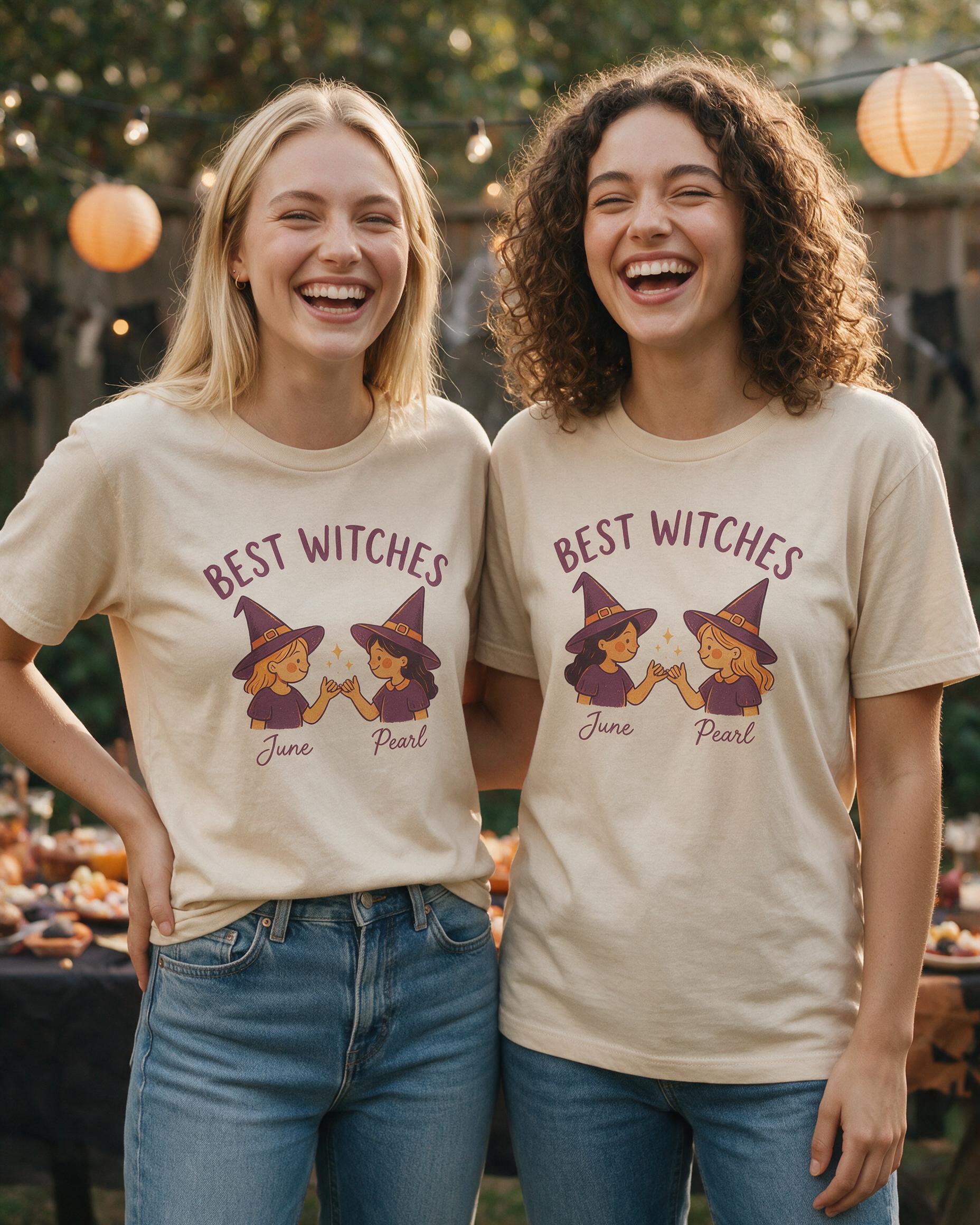 Best Witches Pinky Promise Besties Halloween Tee — Sand