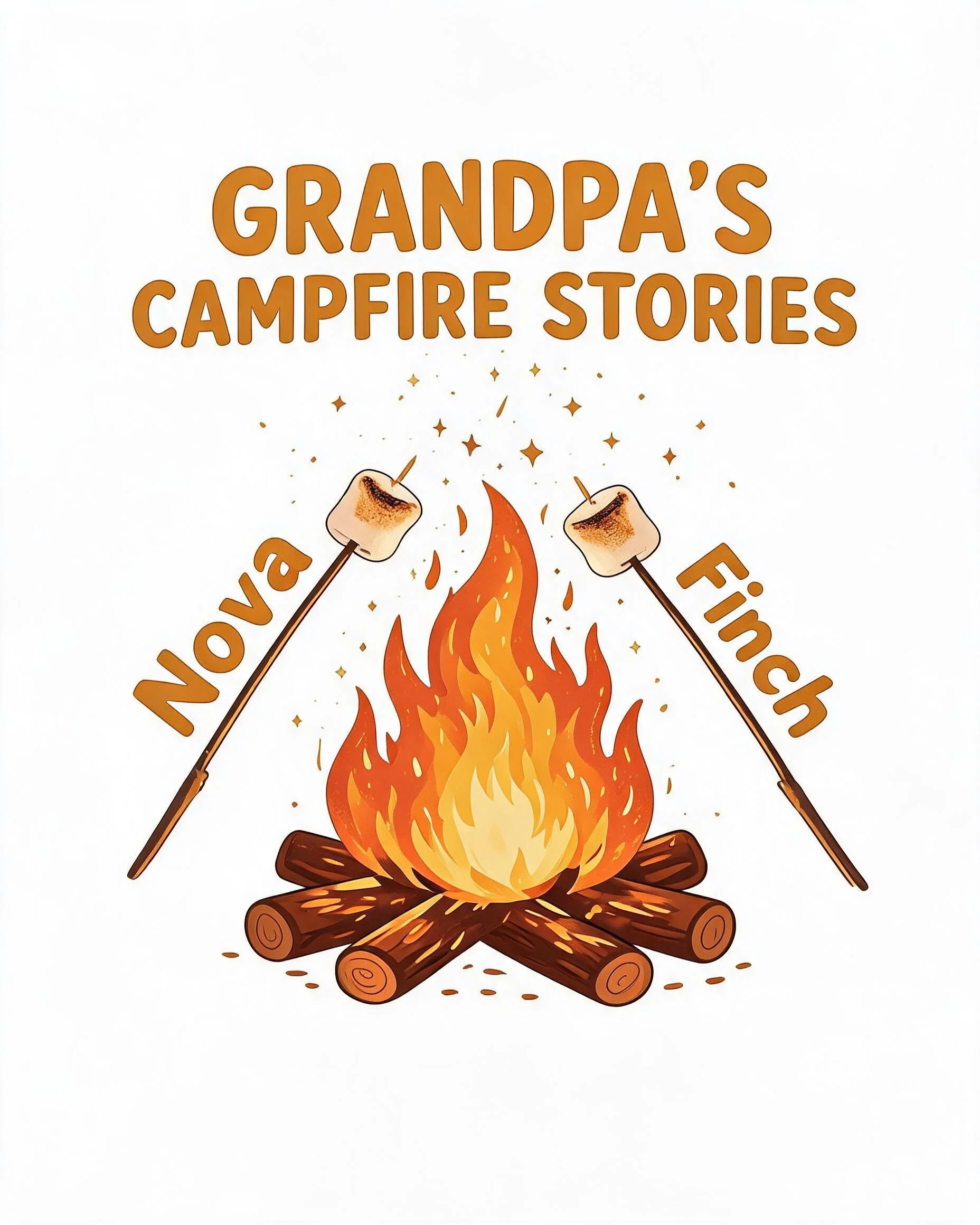 Grandpa's Campfire Stories Personalized Kids Names Shirt