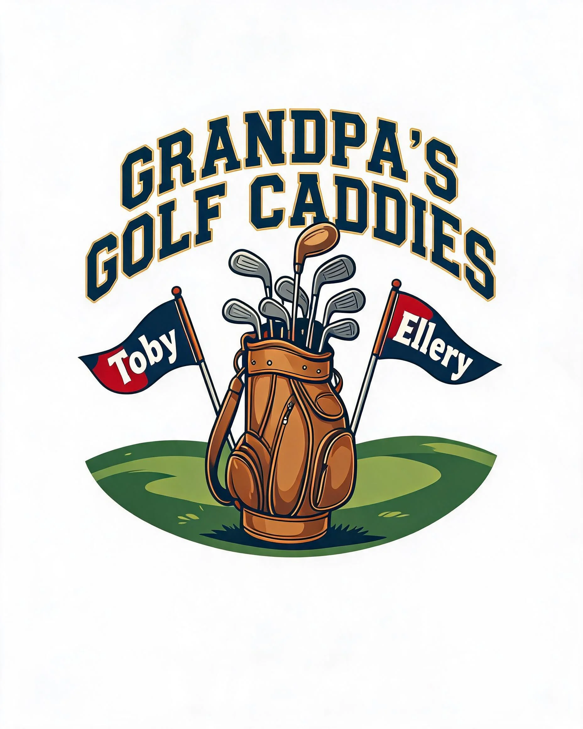 Grandpa's Golf Caddies Personalized Grandkids Names Shirt