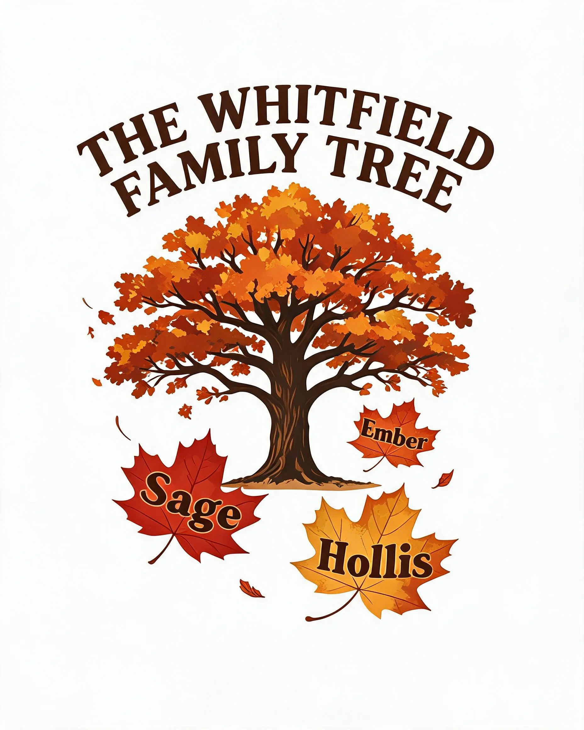 Autumn Family Tree Three Leaves Personalized Shirt
