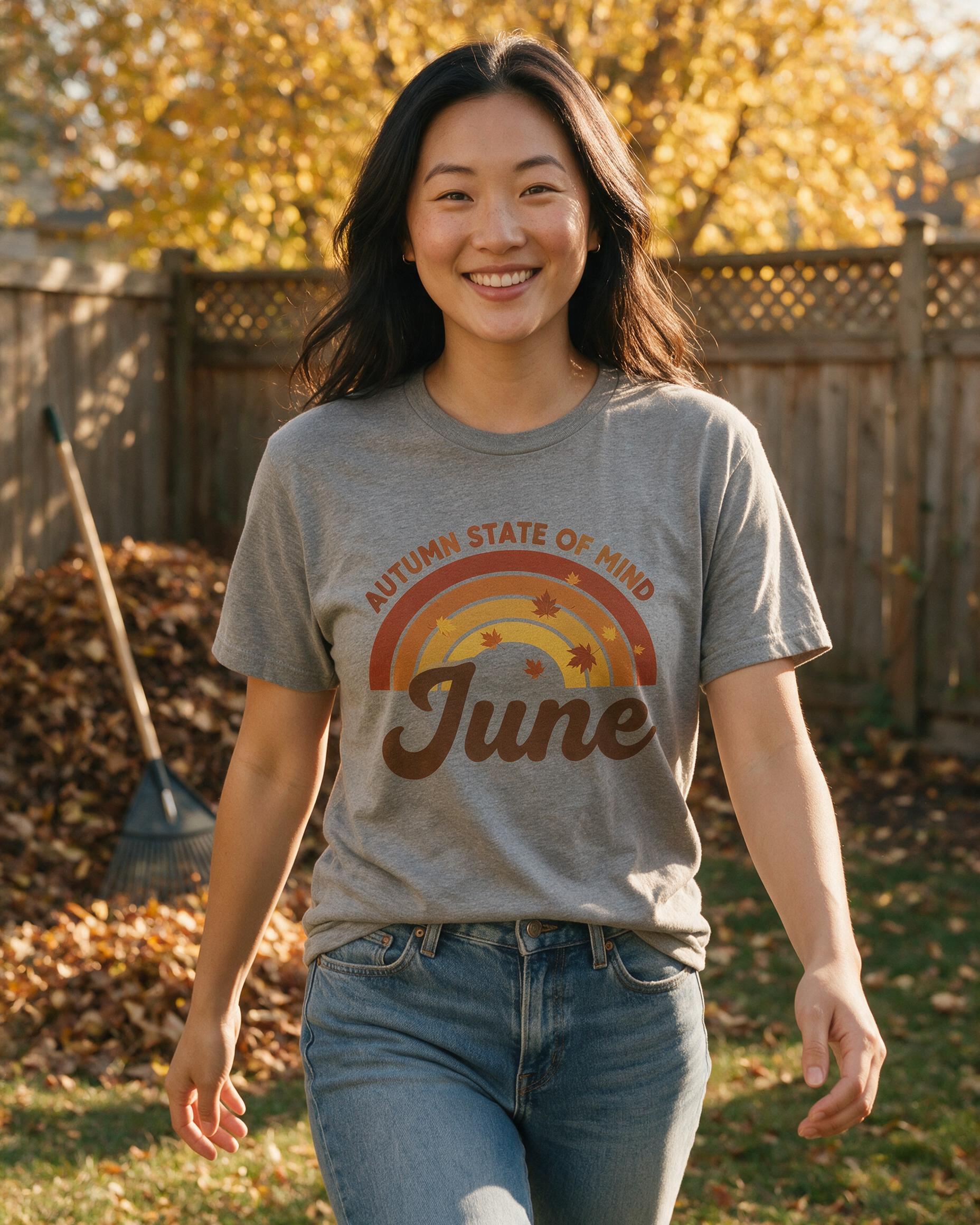 Autumn State Of Mind Personalized Fall Shirt β Sport Grey