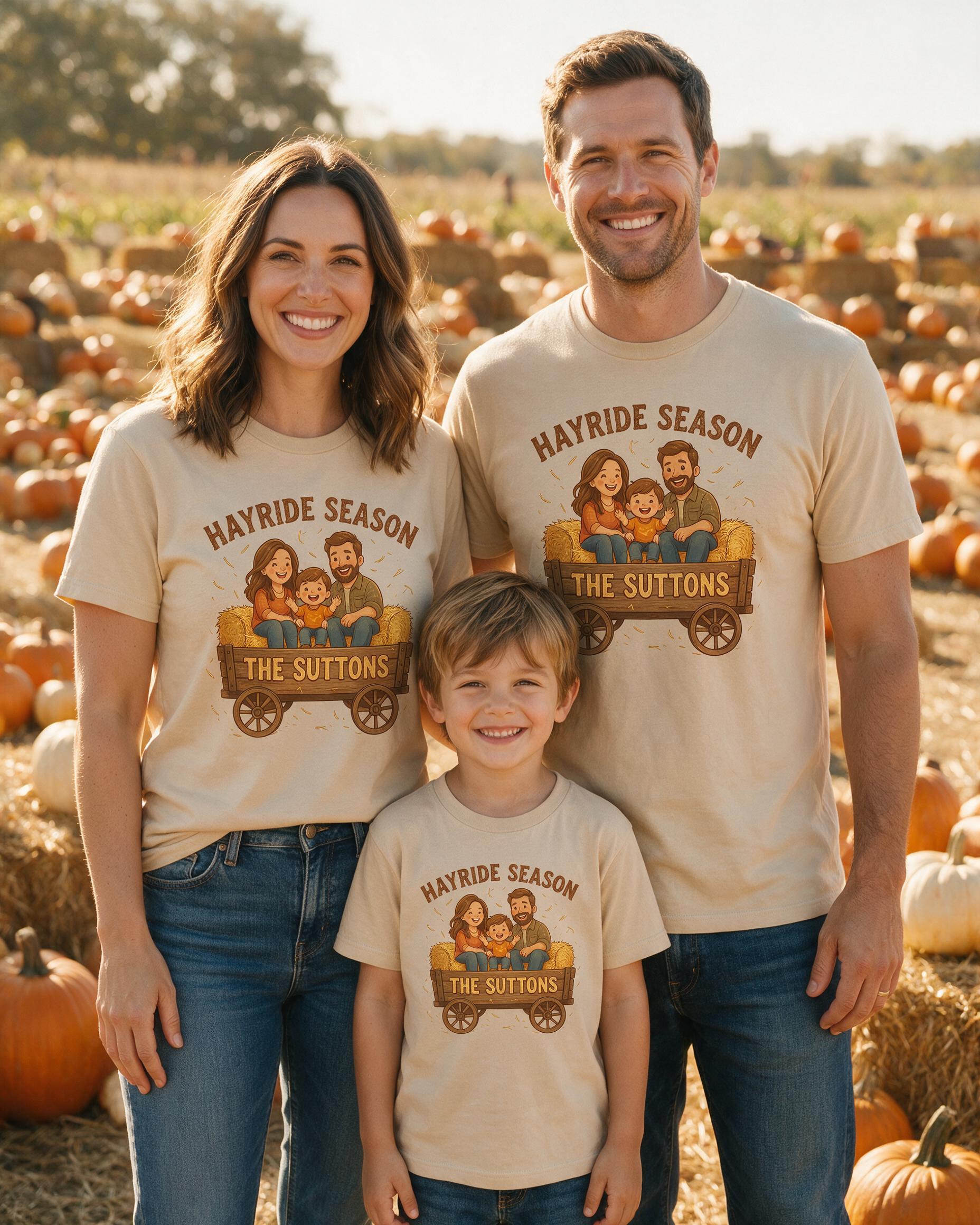 Hayride Season Family Photo Fall Shirt β Sand