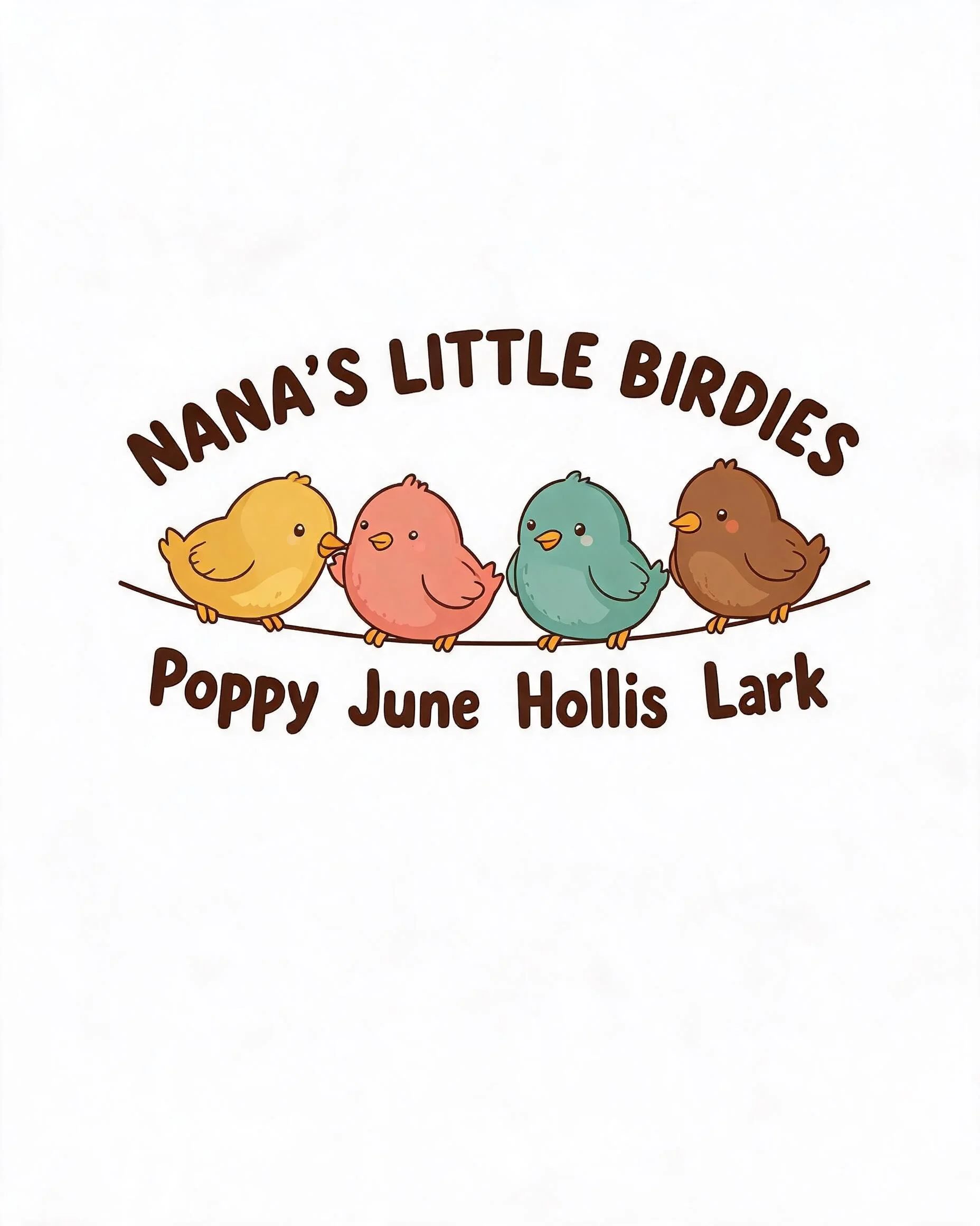 Nana's Little Birdies On A Wire Four Names Shirt