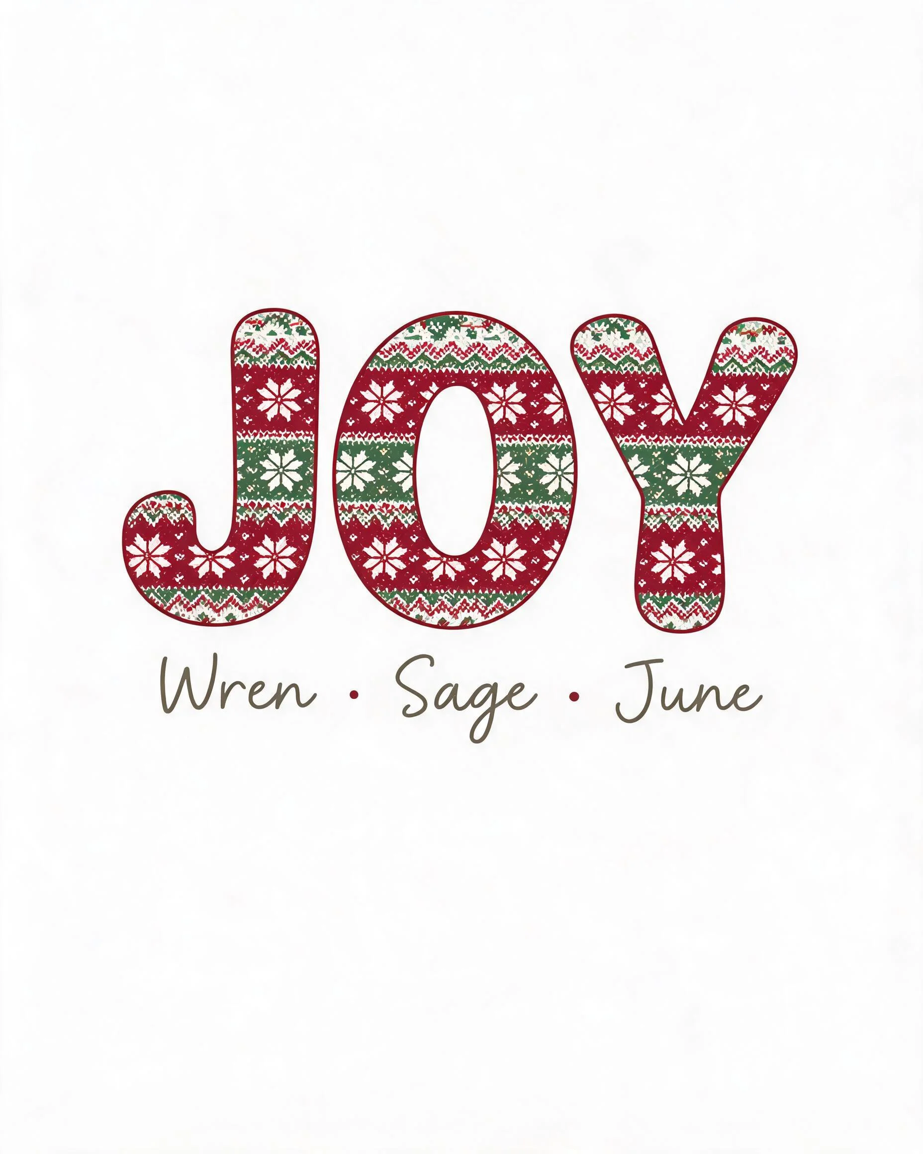 Knit Joy Fair Isle Family Names Christmas Shirt