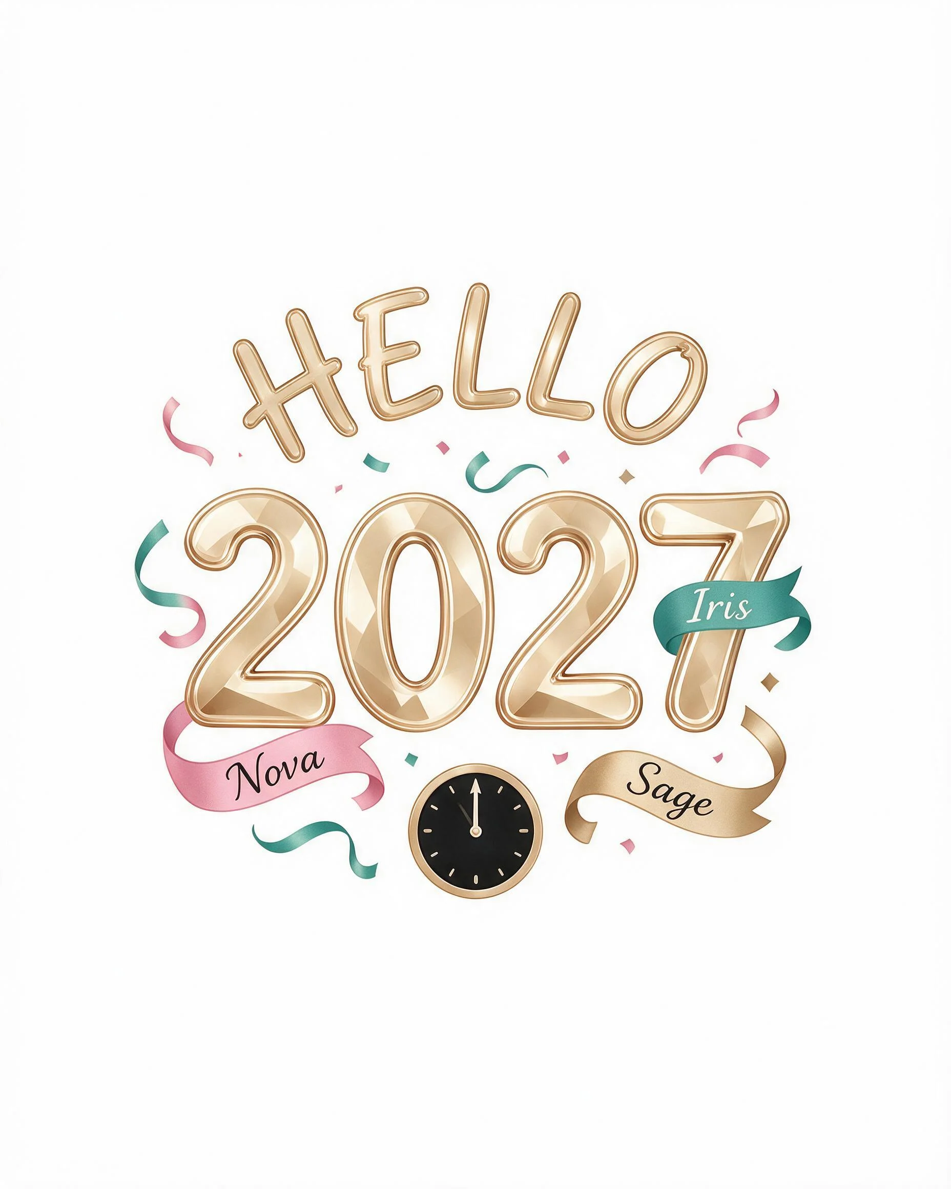 Hello 2027 New Year Countdown Names Personalized Shirt