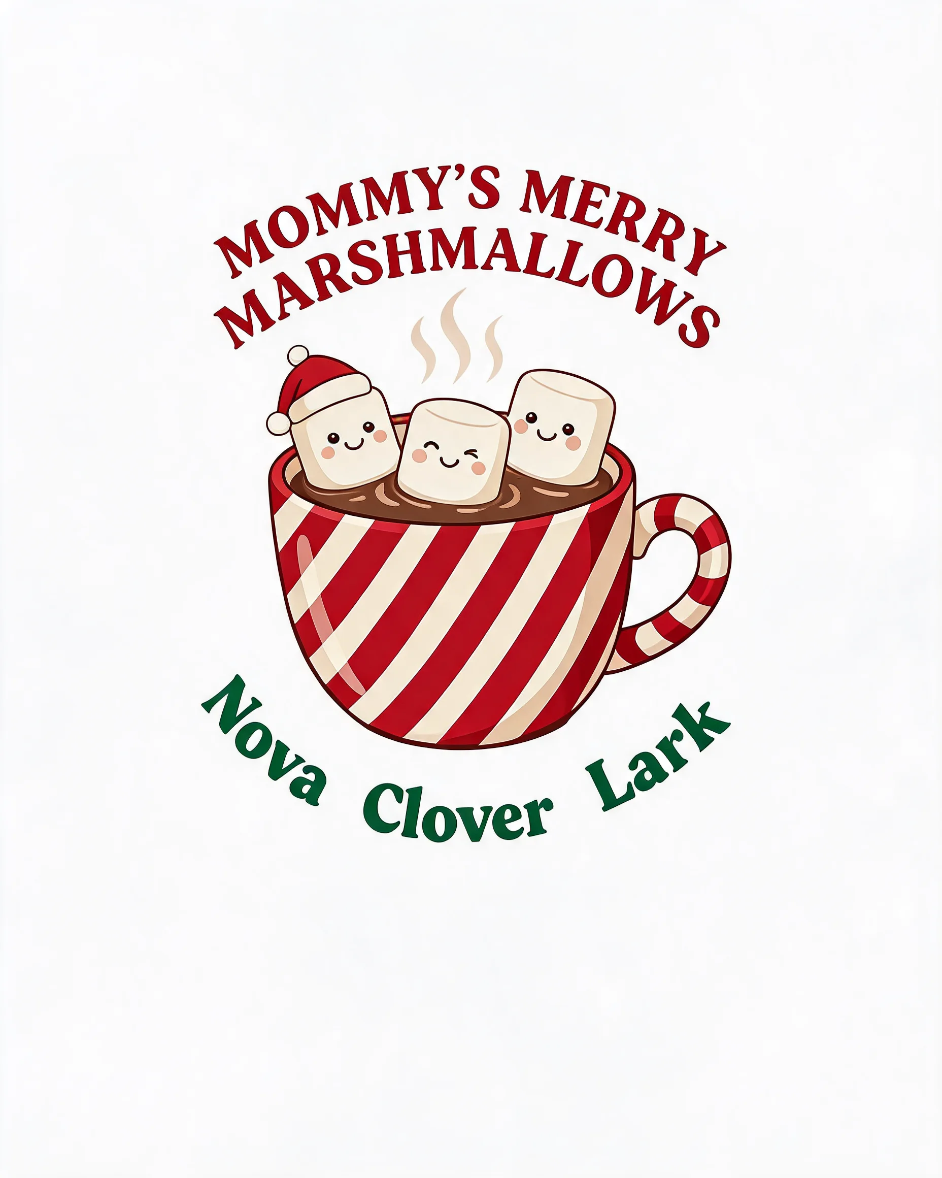 Mommy's Merry Marshmallows Three Names Christmas Shirt