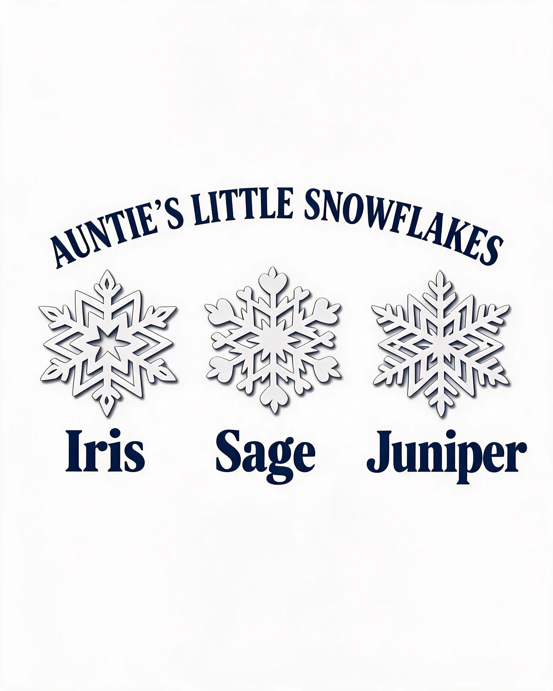 Auntie's Little Snowflakes Three Names Christmas Shirt