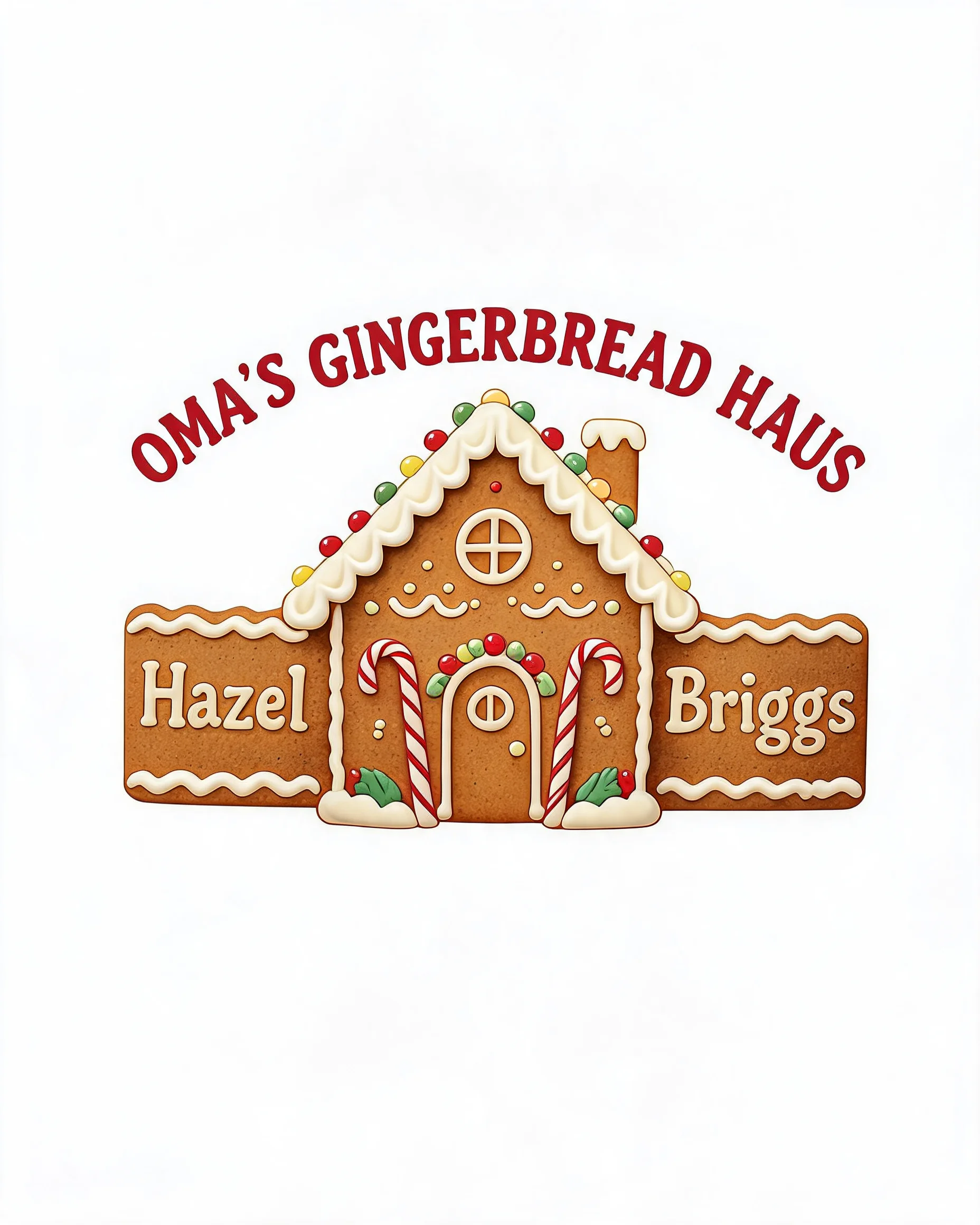 Oma's Gingerbread Haus Two Names Christmas Shirt