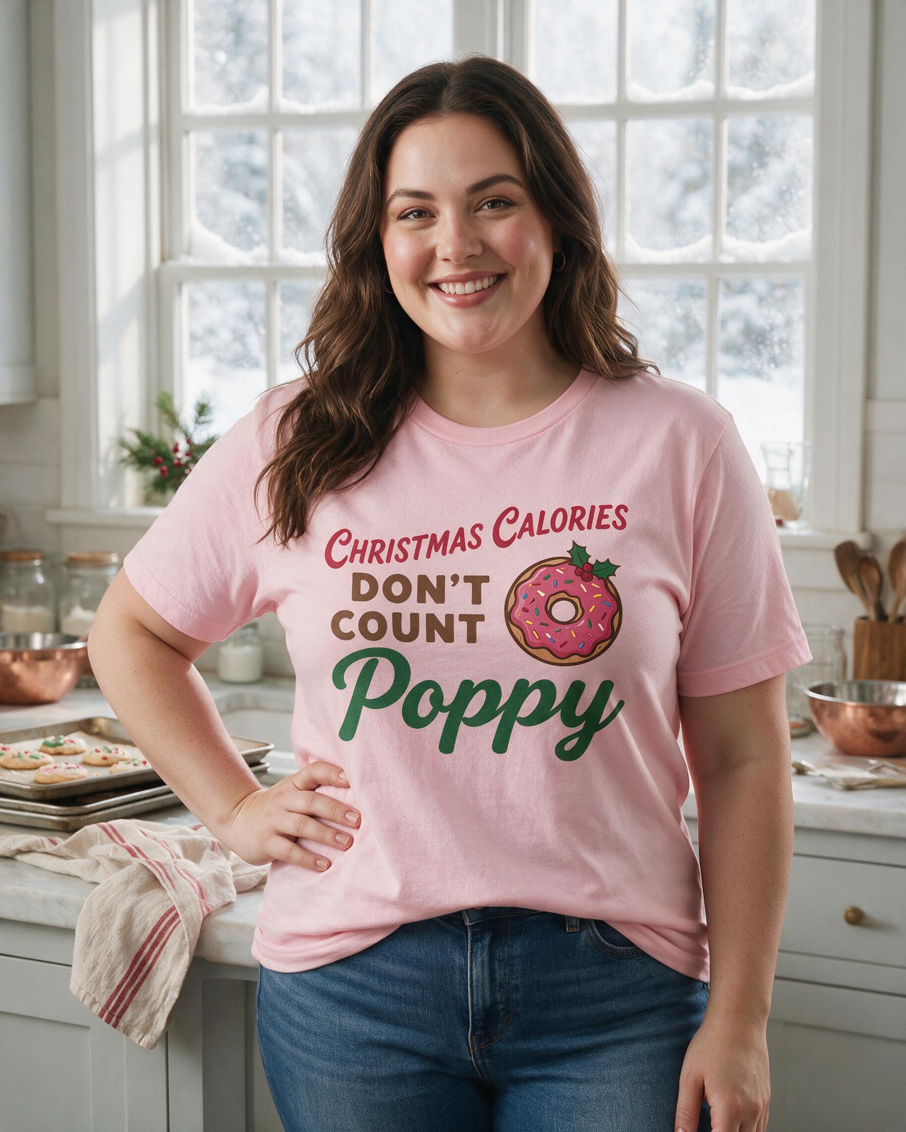 Christmas Calories Don't Count Funny Name Shirt — Light Pink