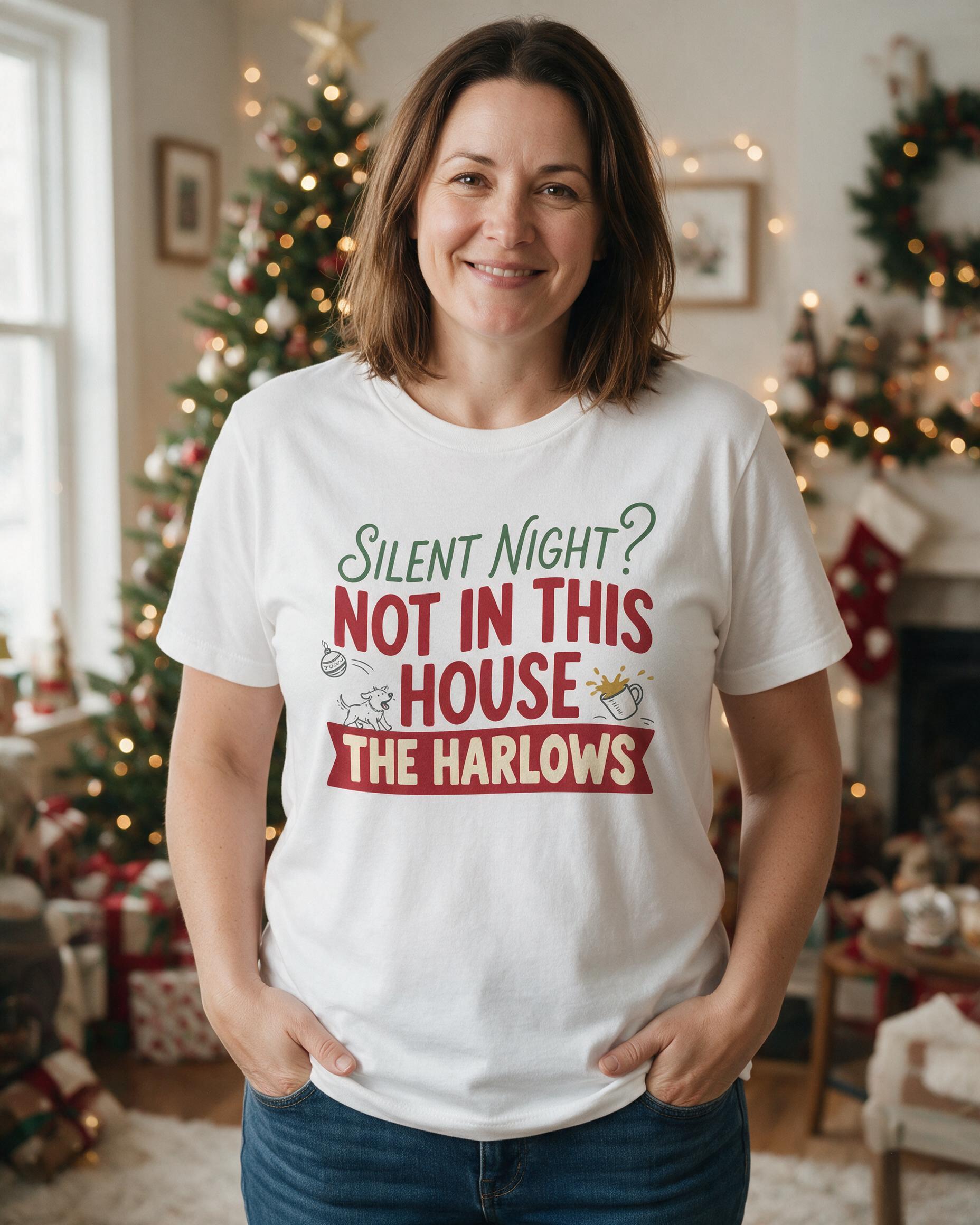 Silent Night Not In This House Funny Family Shirt — White