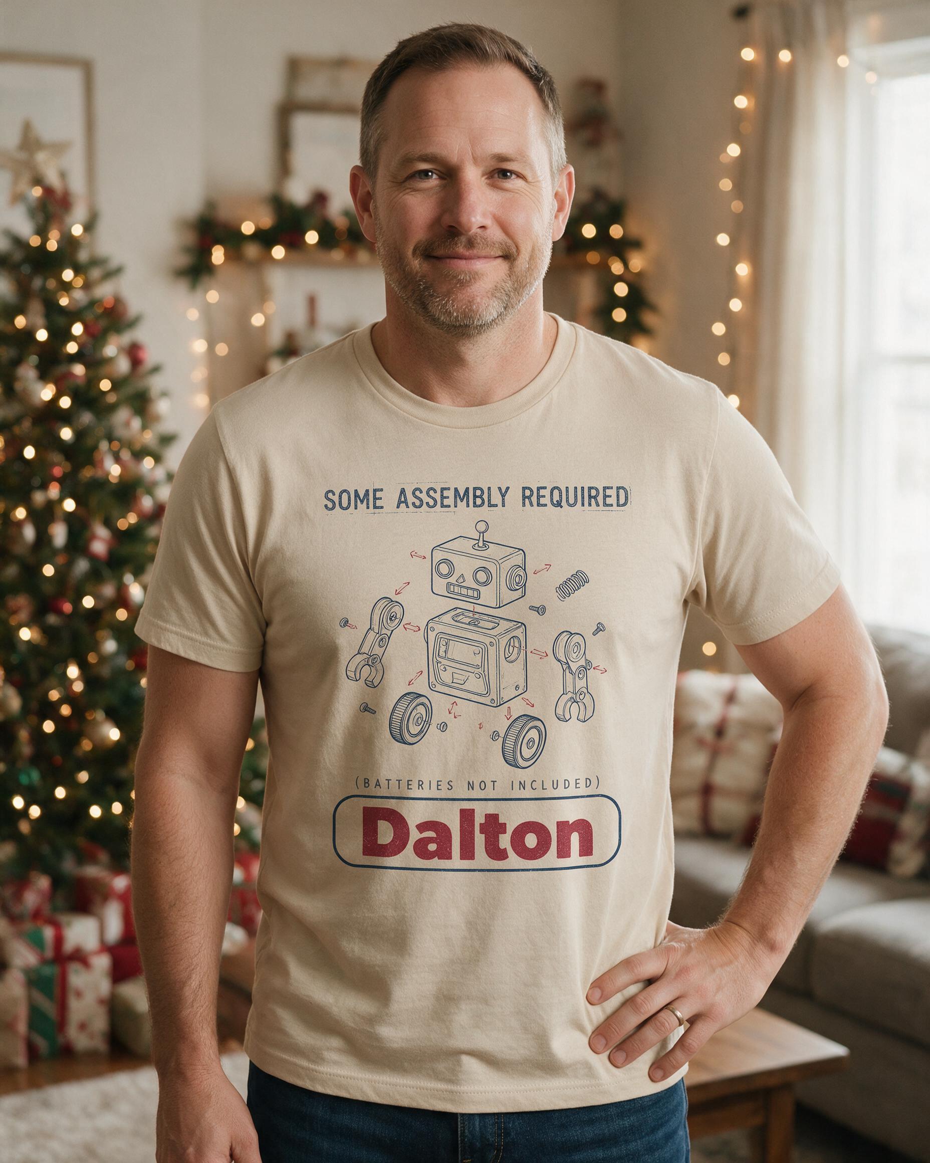Some Assembly Required Funny Dad Christmas Shirt — Sand