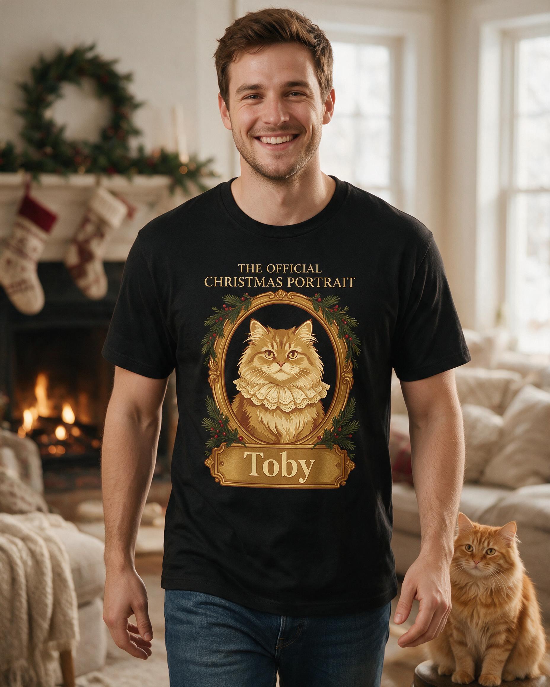 Official Christmas Portrait Pet Photo Shirt β Black