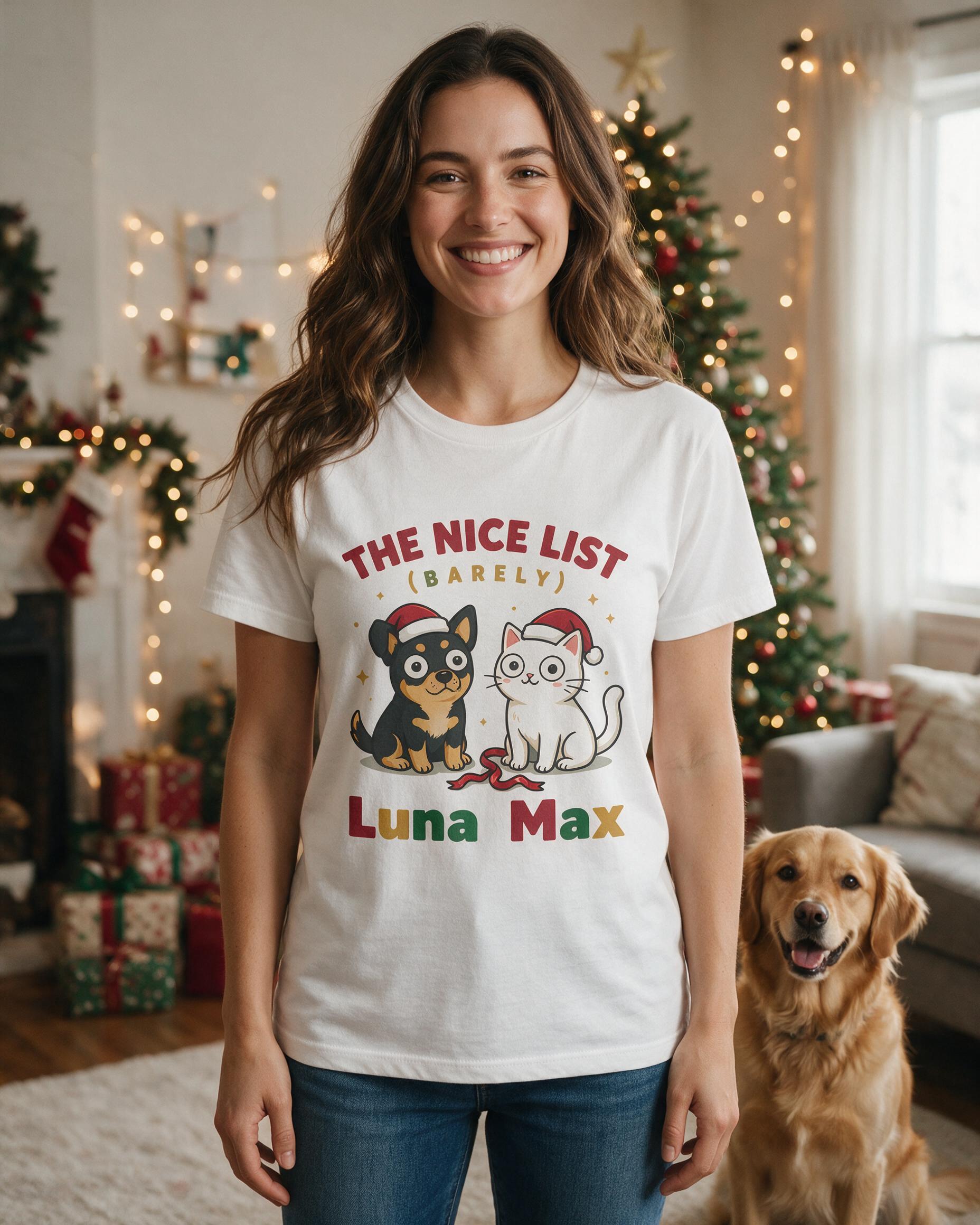 The Nice List Barely Two Pets Photo Shirt — White