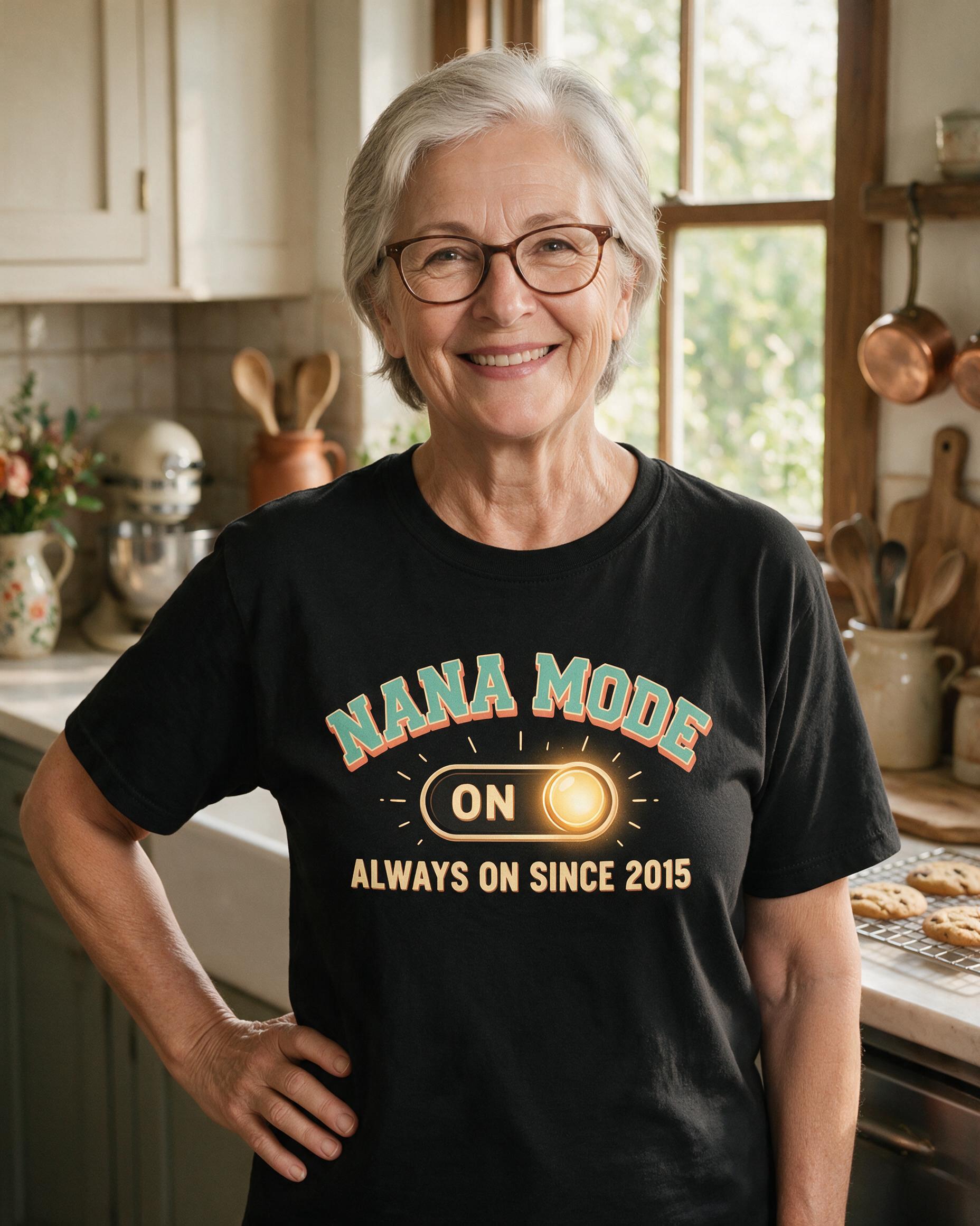 Grandma Mode Always On Toggle Personalized Shirt — Black