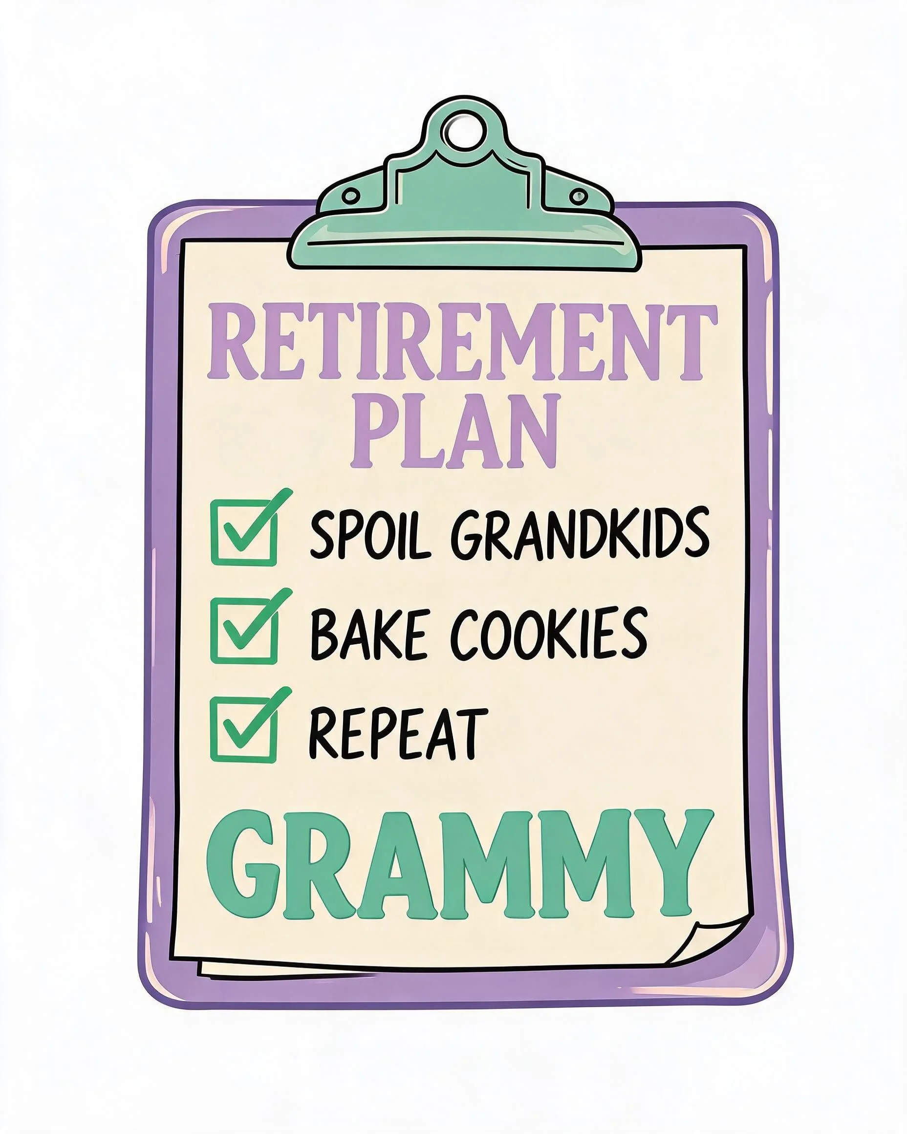 My Retirement Plan Checklist Funny Grandma Personalized Shirt
