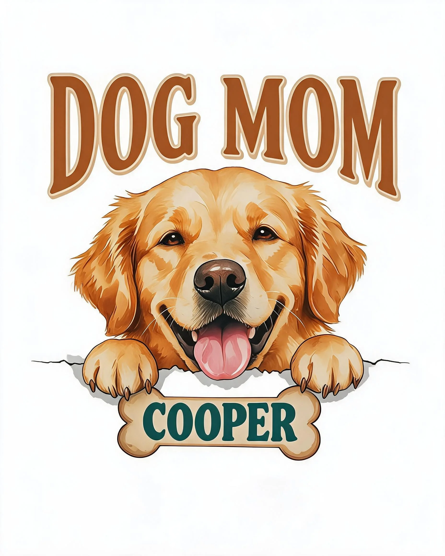 Golden Retriever Peeking Dog Mom Personalized Shirt