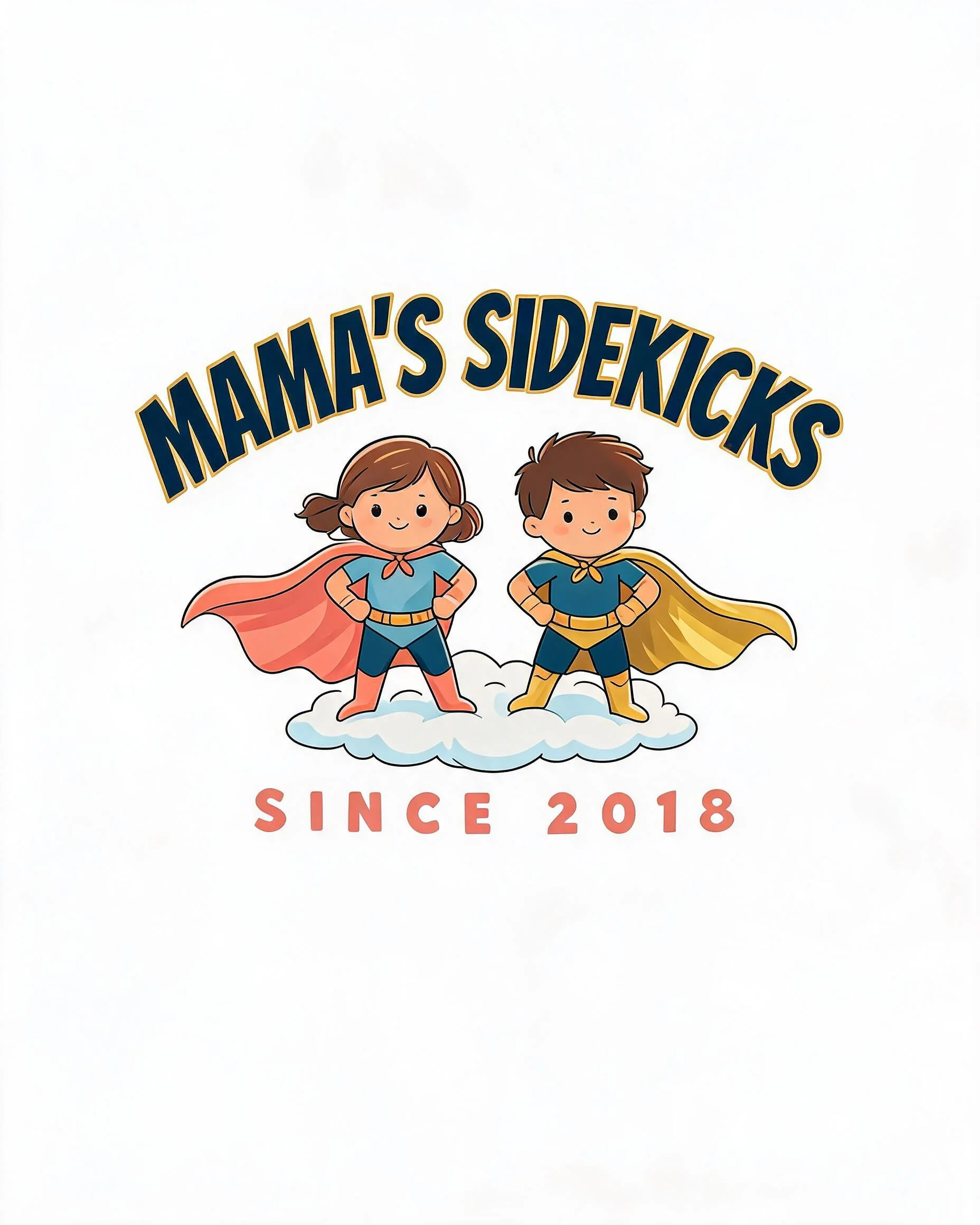 Mama's Sidekicks Kids Photo Cartoon Since Year Shirt