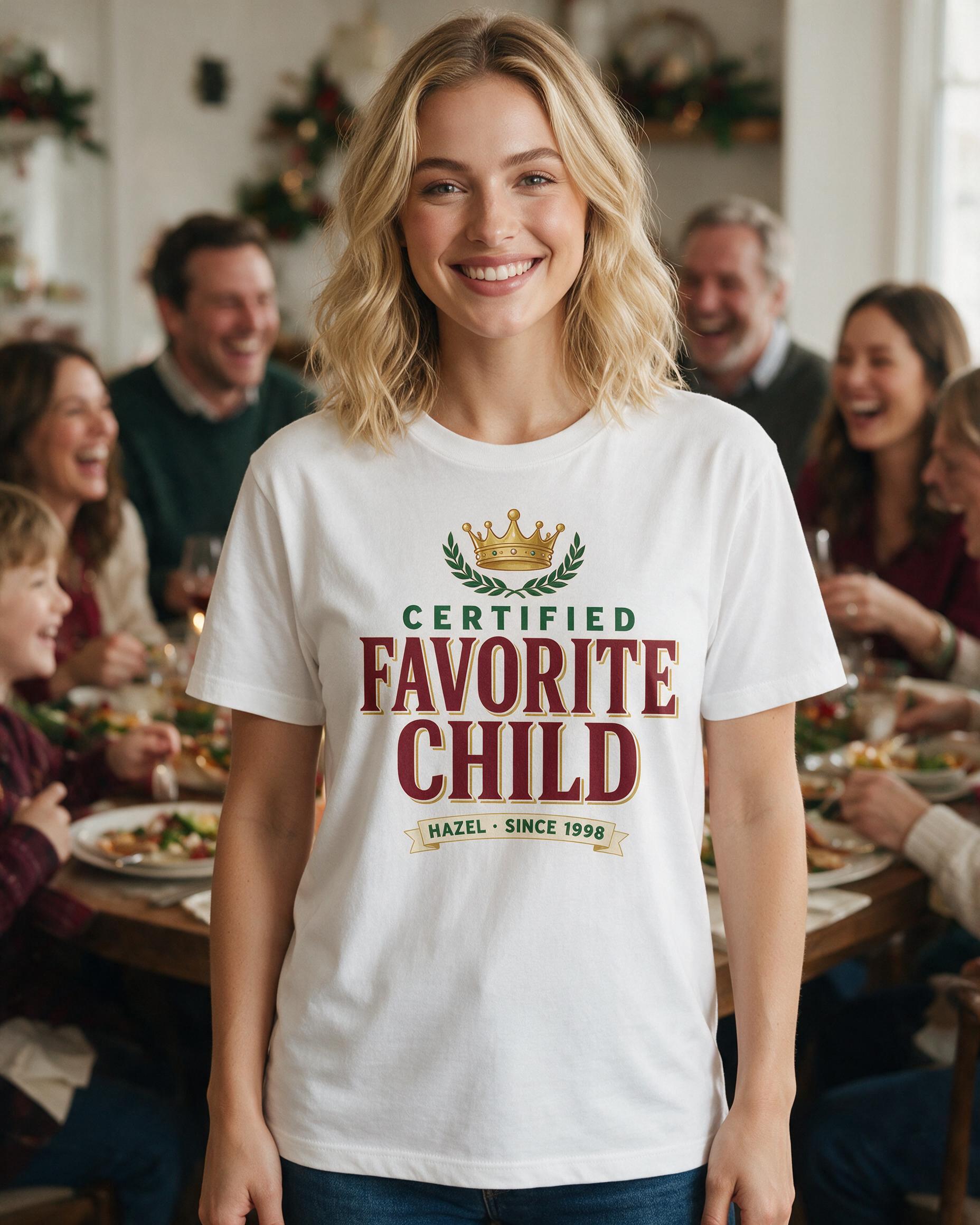 Certified Favorite Child Crown Funny Personalized Shirt — White