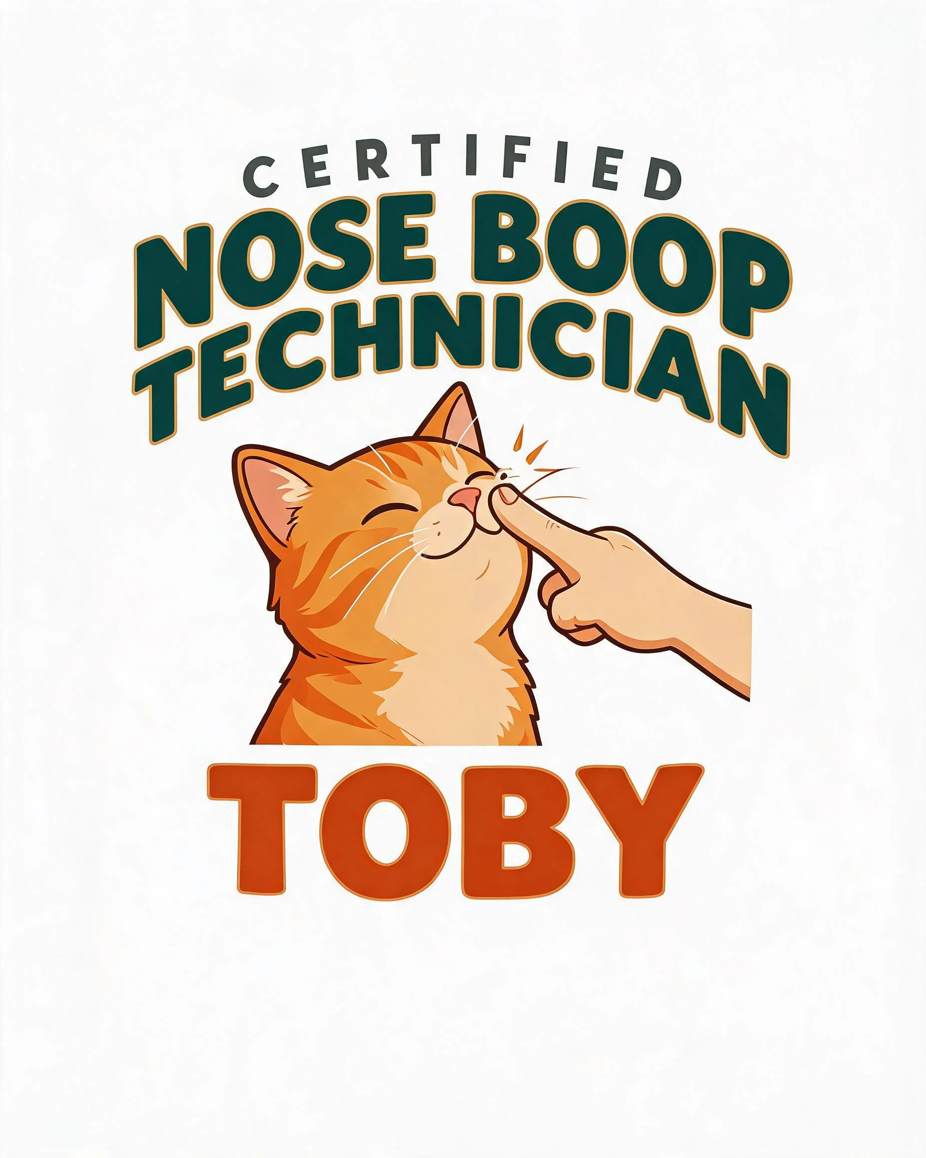 Certified Nose Boop Technician Cat Dad Personalized Shirt