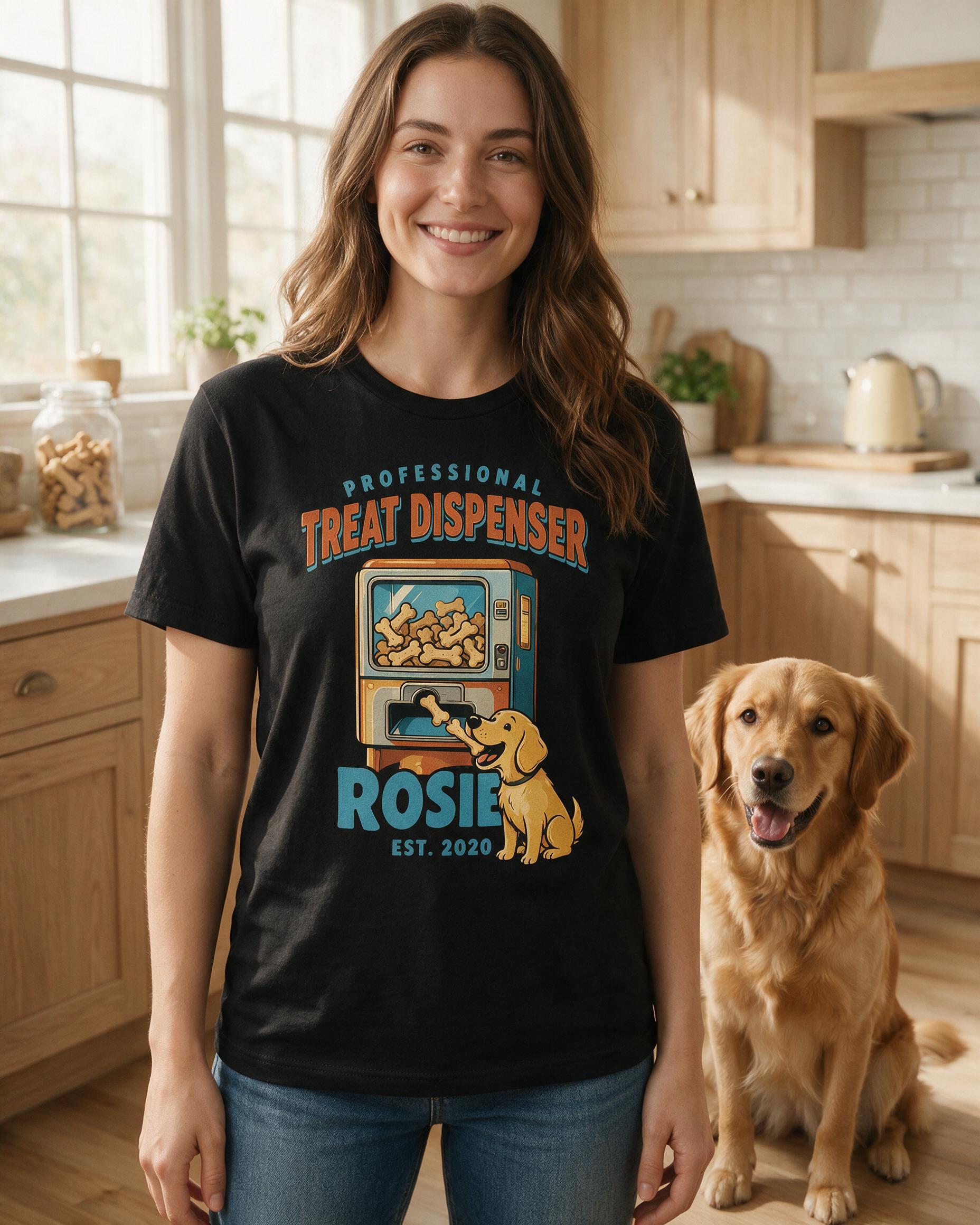 Professional Treat Dispenser Dog Dad Est Year Personalized Shirt — Black
