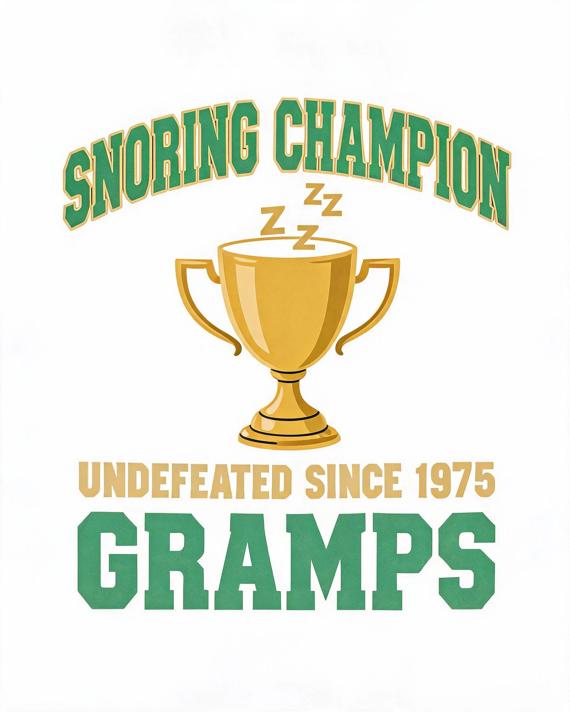 Snoring Champion Undefeated Grandpa Personalized Shirt