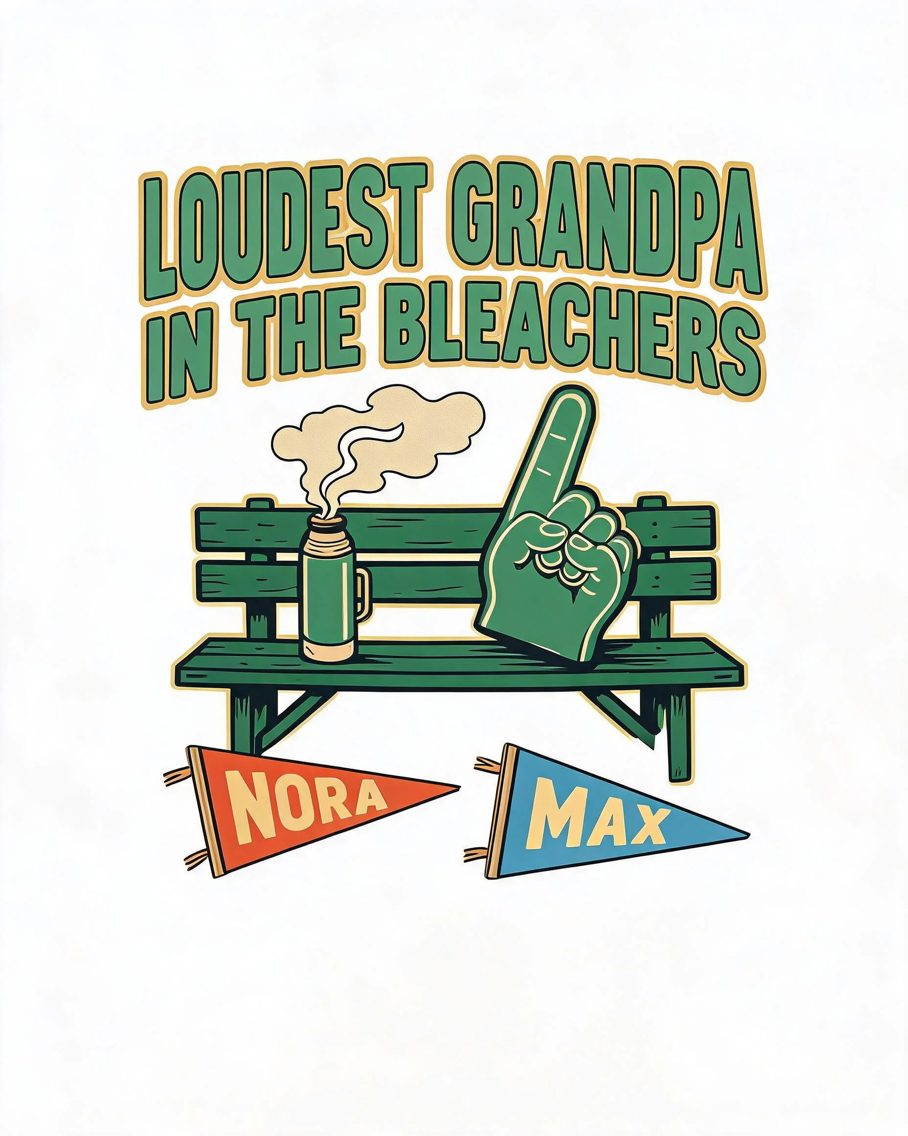 Loudest Grandpa In The Bleachers Two Names Personalized Shirt
