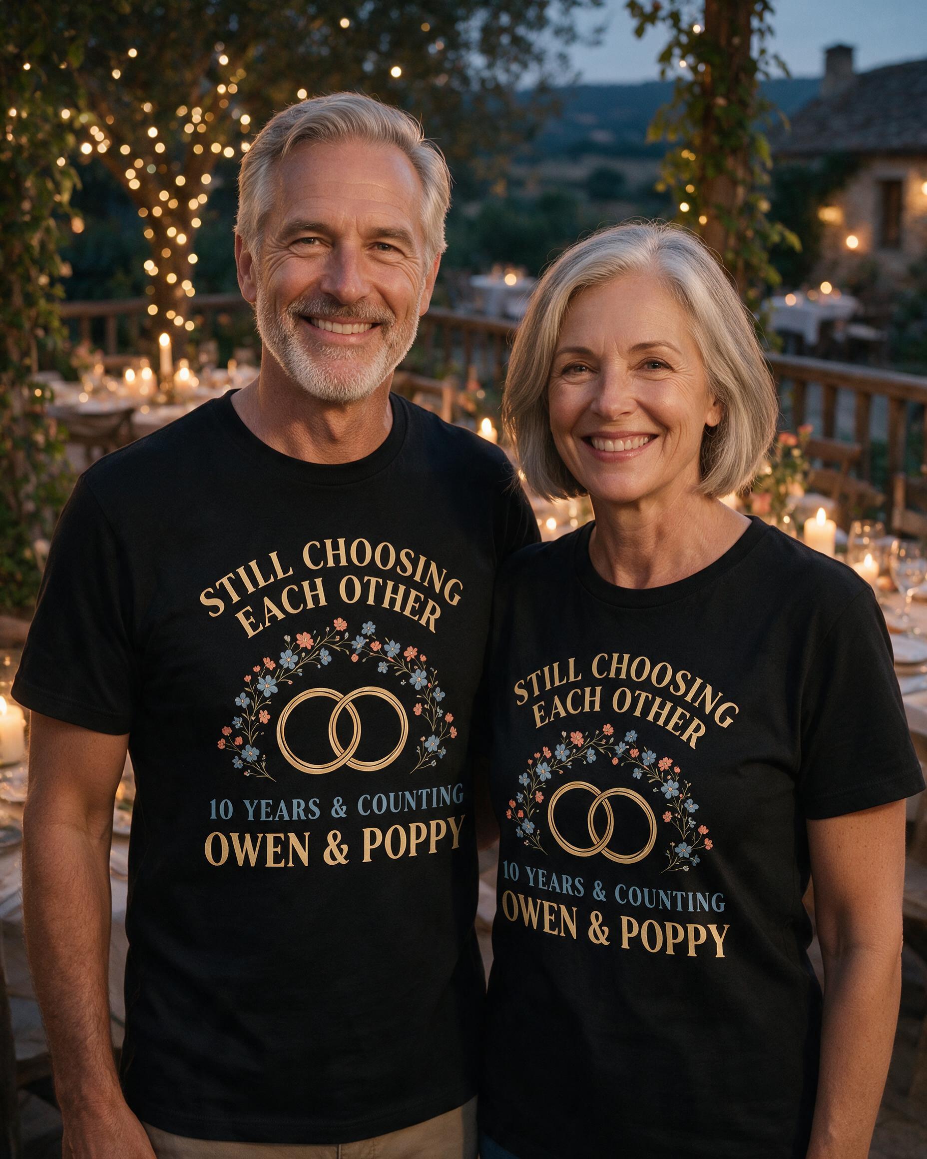Still Choosing Each Other Years Anniversary Two Names Shirt β Black