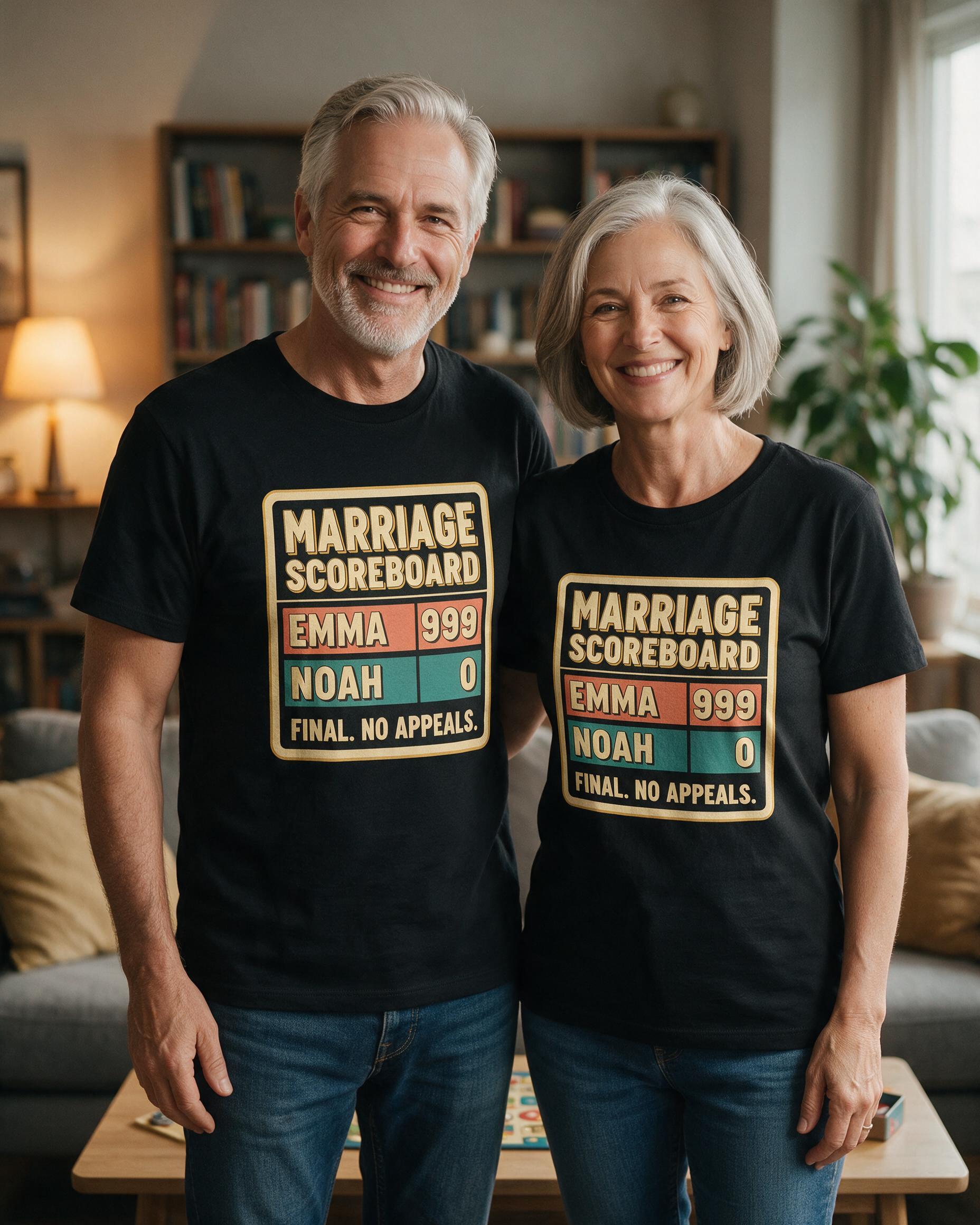 Marriage Scoreboard Funny Couple Two Names Personalized Shirt β Black
