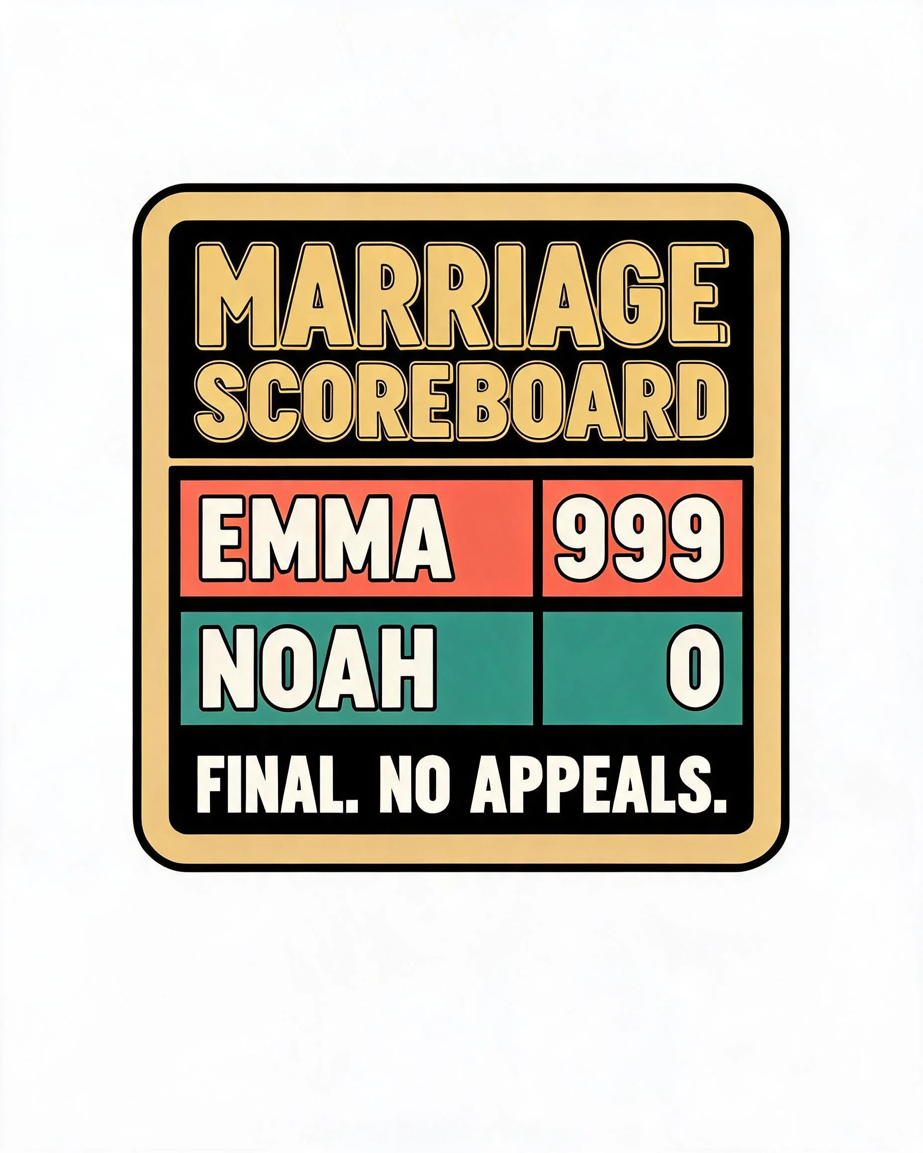 Marriage Scoreboard Funny Couple Two Names Personalized Shirt
