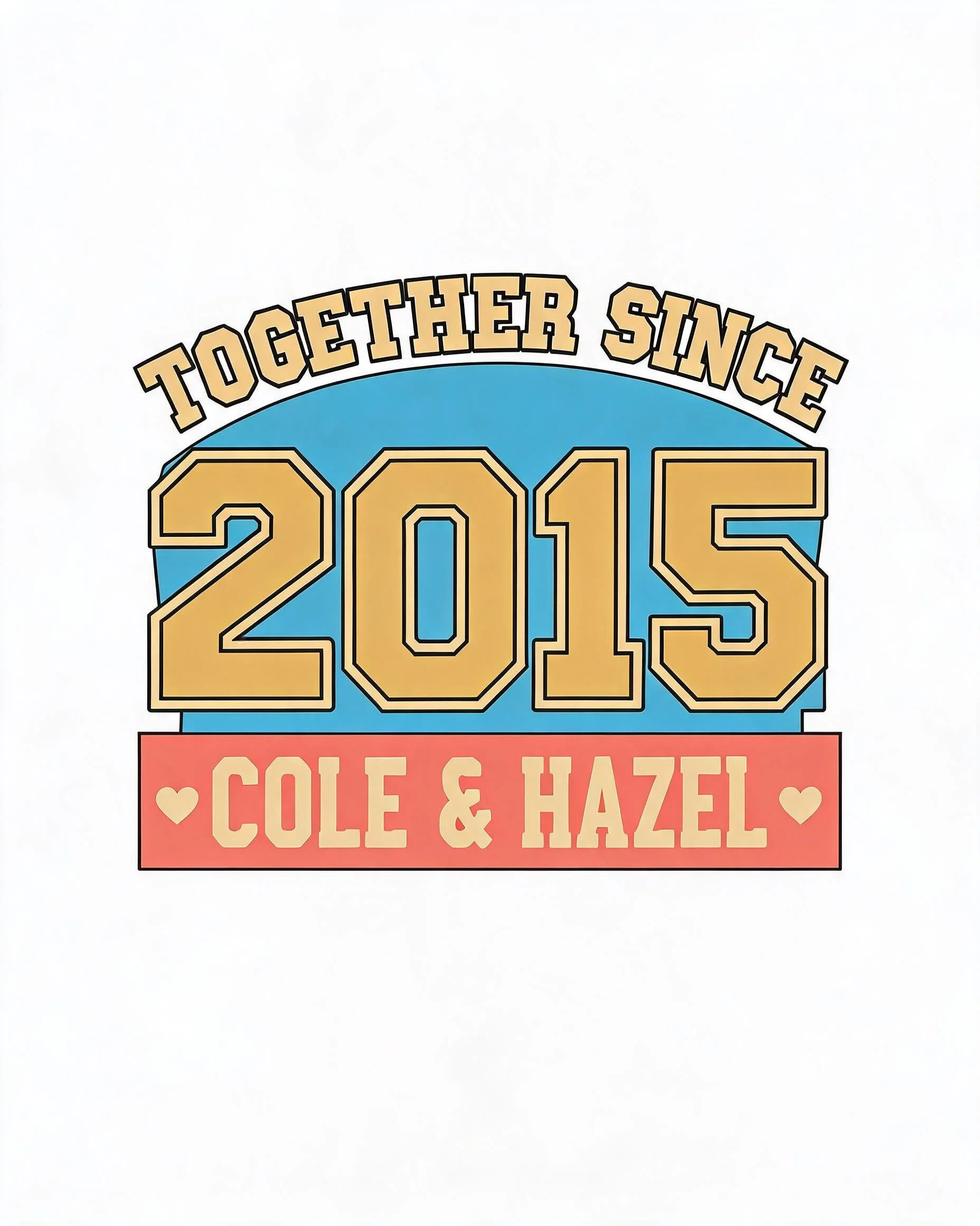 Together Since Year Varsity Couple Two Names Tank Top