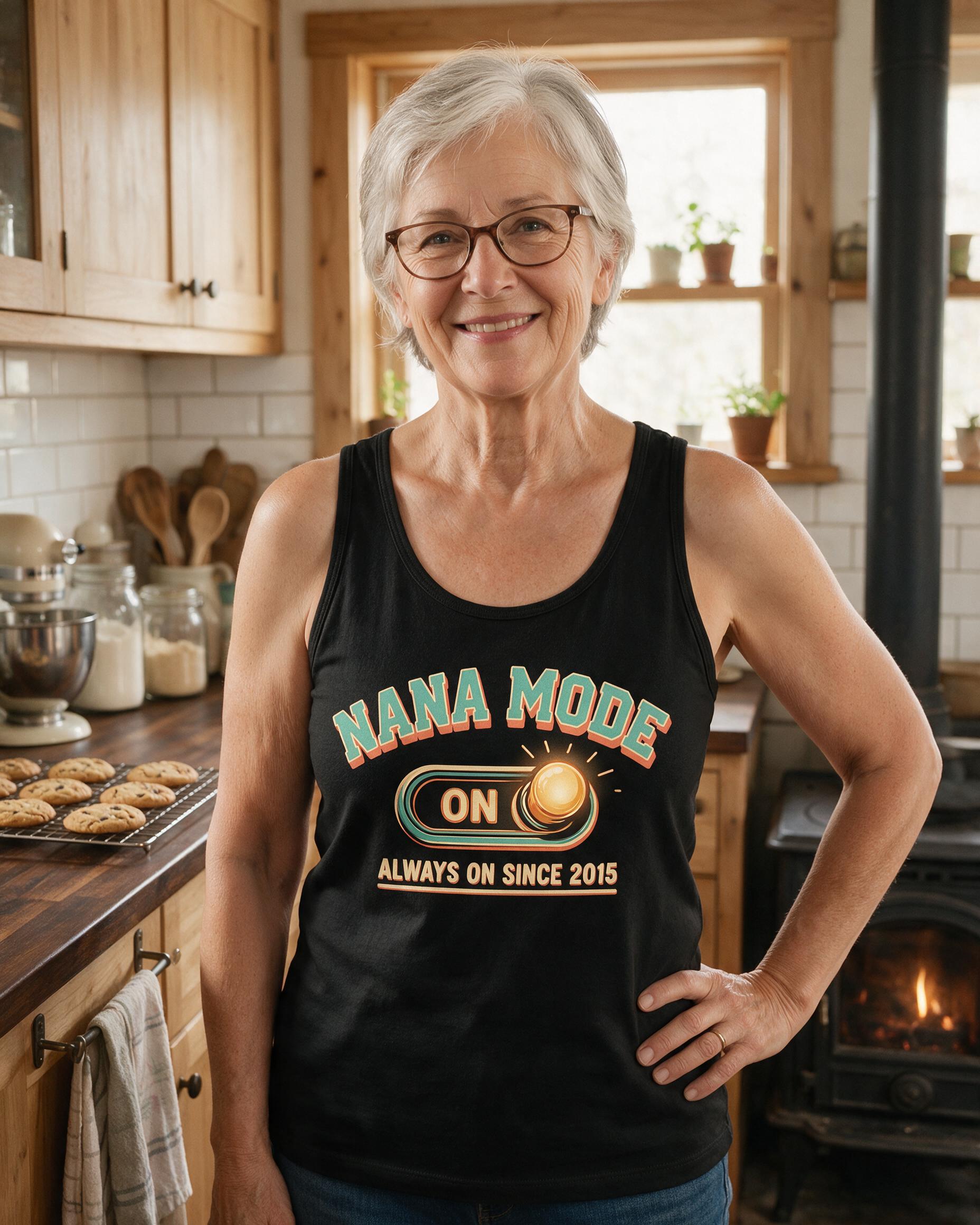 Grandma Mode Always On Toggle Personalized Tank Top — Black