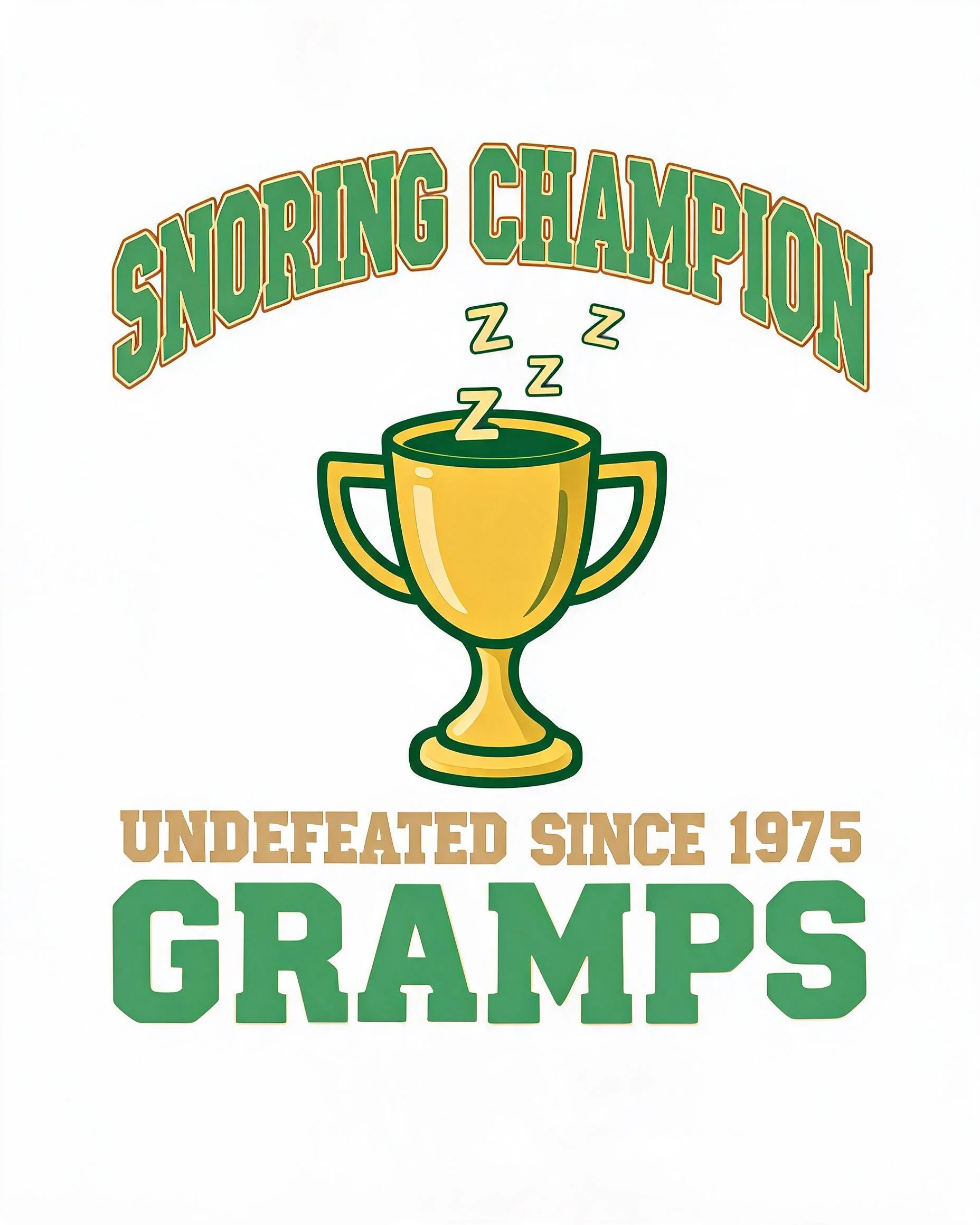 Snoring Champion Undefeated Grandpa Personalized Tank Top