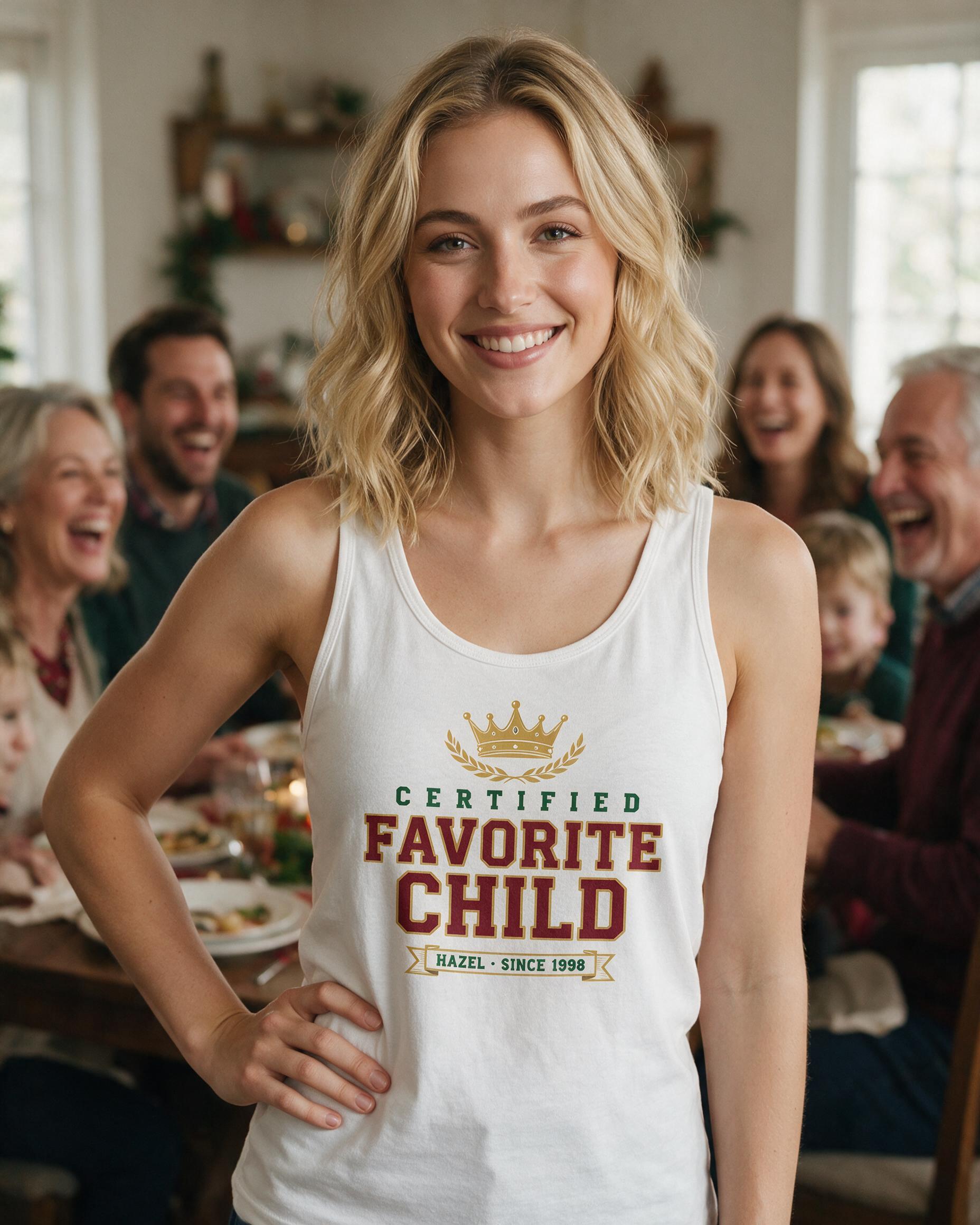 Certified Favorite Child Crown Funny Personalized Tank Top — White