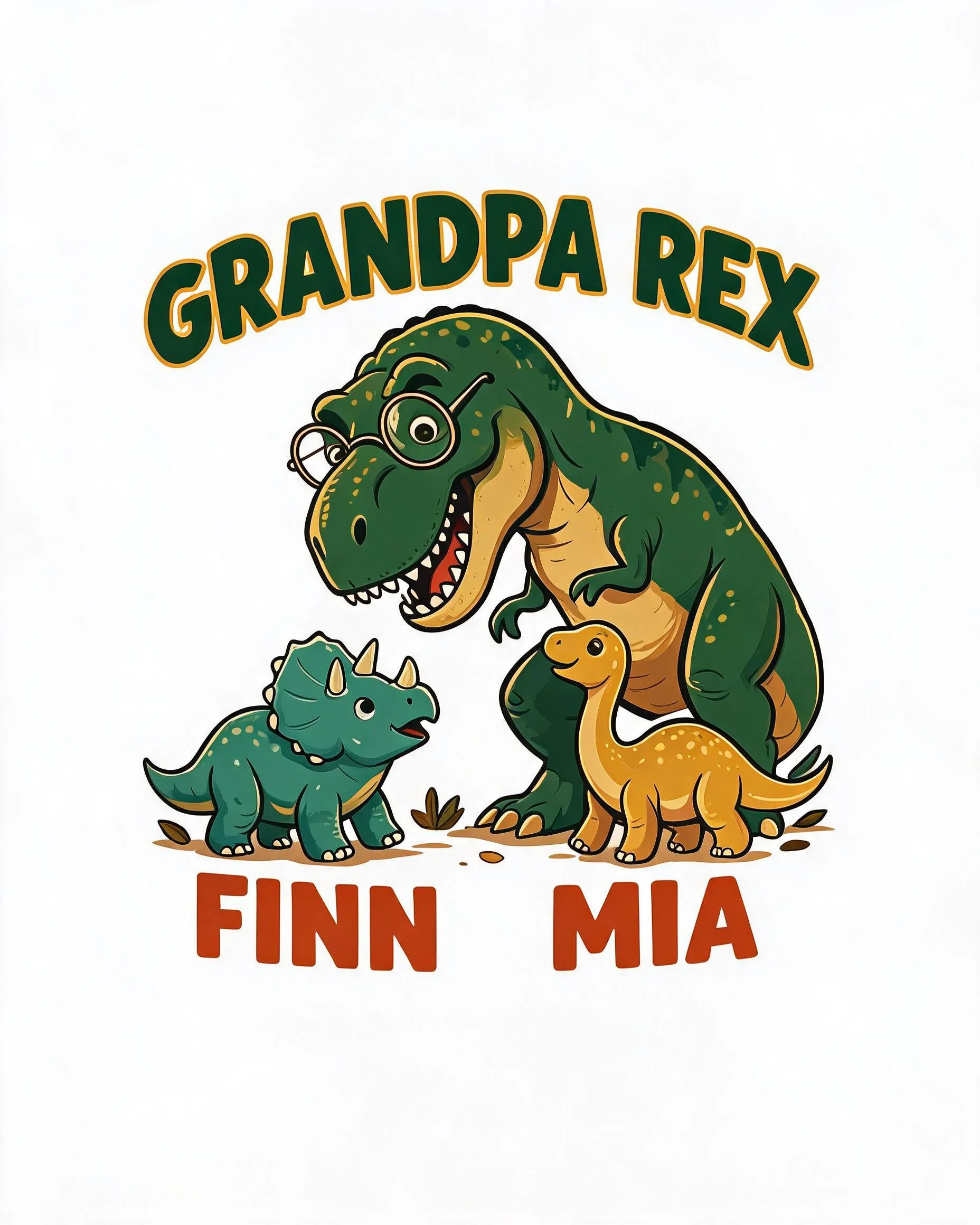 Grandpa Rex And Little Dinos Two Names Personalized Tank Top